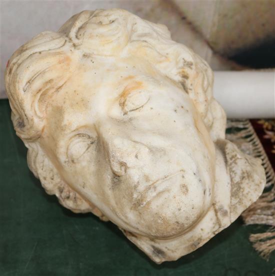 Nelson Interest: an early 19th century carved white marble head of Lord Nelson after John Flaxman
